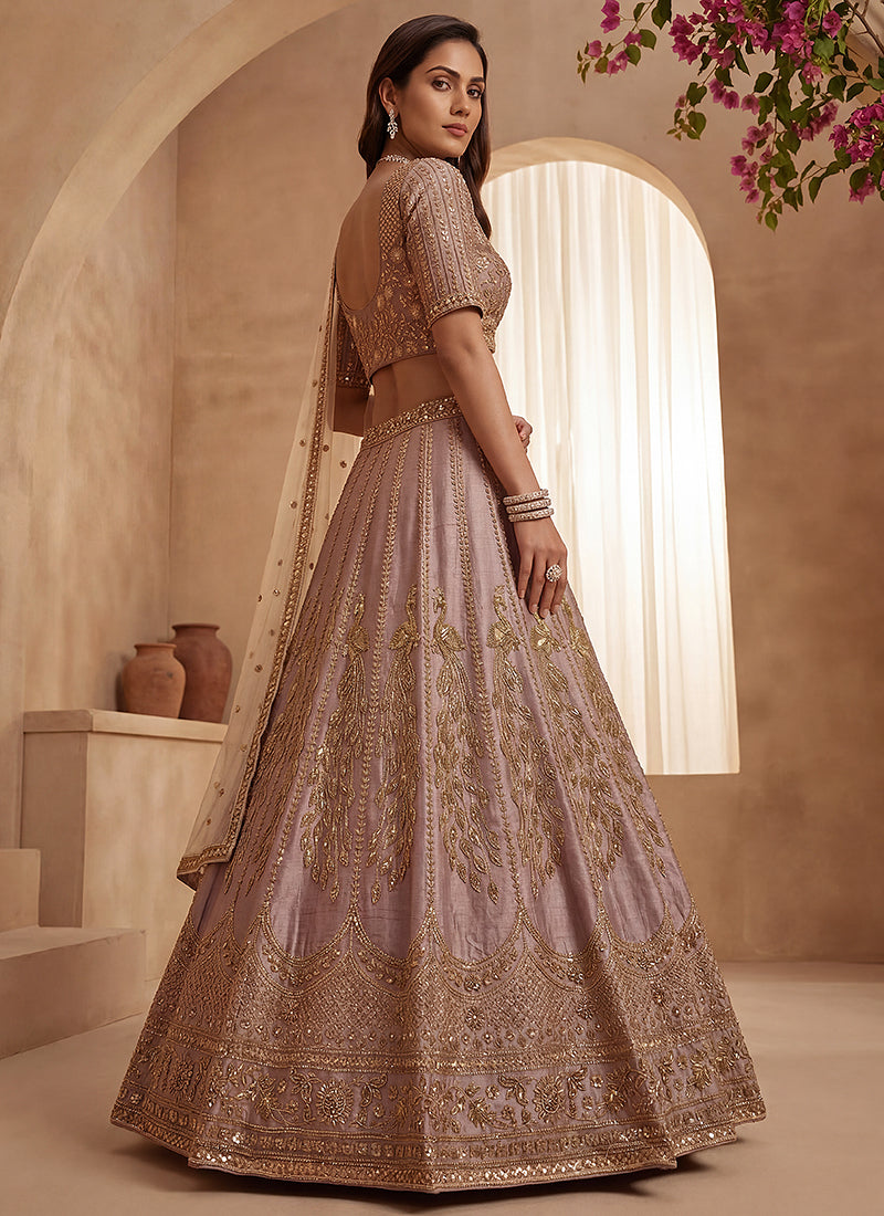 Onion Gadhwal Premium Silk Embroidery Work Wedding Wear Lehenga Choli SW695779