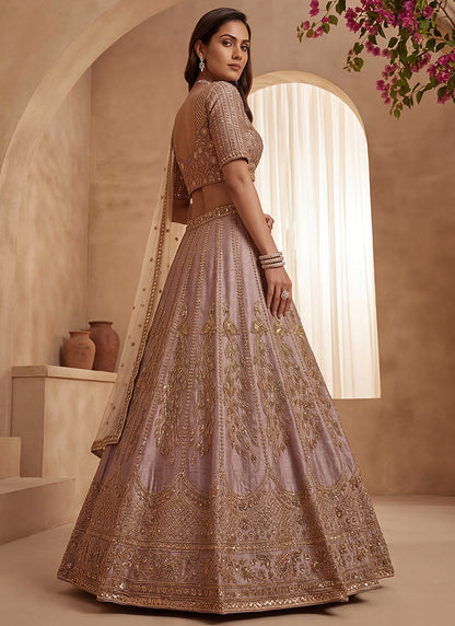 Onion Gadhwal Premium Silk Embroidery Work Wedding Wear Lehenga Choli SW695779