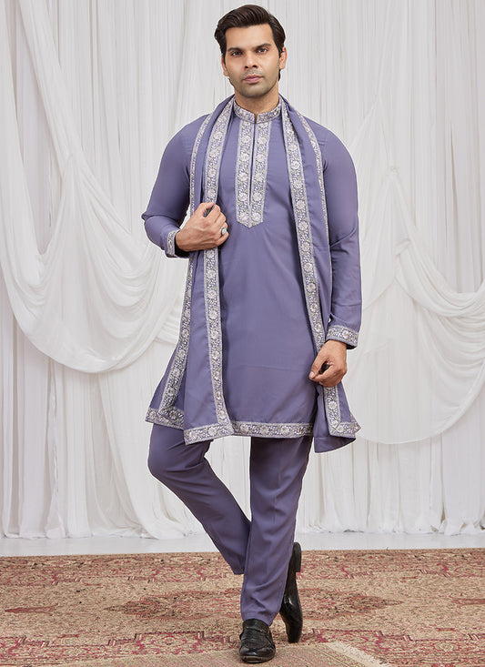 Purple  Armani  Hand Work Occasional Wear Readymade Kurta Pajama SW105092