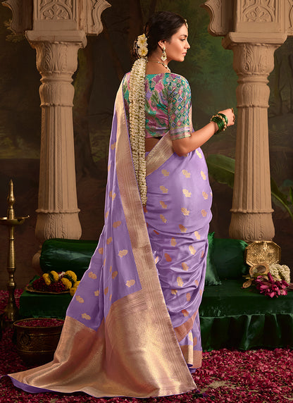 Purple Dola Silk Weaving Work Occasional Wear Saree SW323921