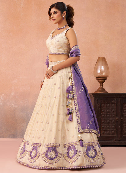 Purple Jaquard Silk Jacquard Occasional Wear Lehenga Choli SW252232