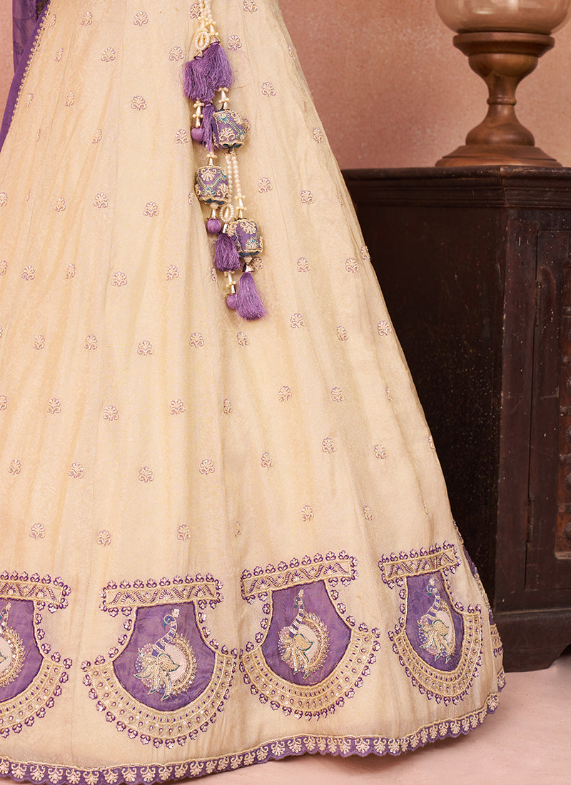 Purple Jaquard Silk Jacquard Occasional Wear Lehenga Choli SW252232