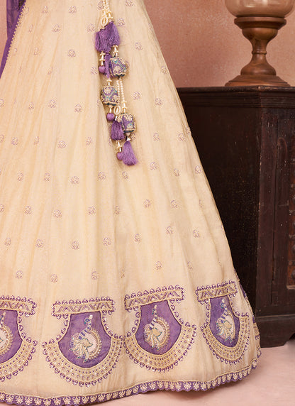 Purple Jaquard Silk Jacquard Occasional Wear Lehenga Choli SW252232