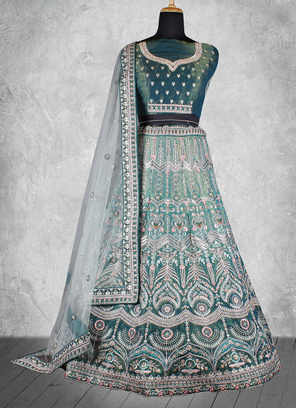 Rama Velvet Embroidery Work Wedding Wear Lehenga Choli SW920676