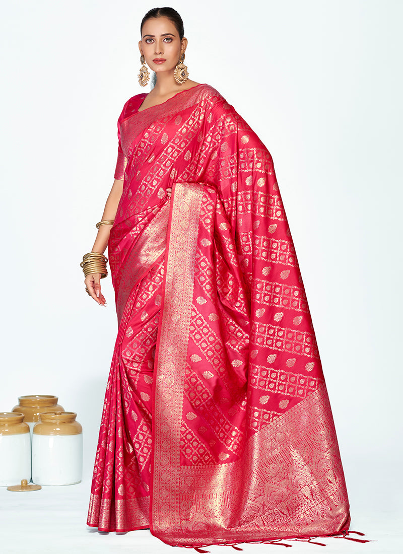 Celebration-Ready Banarasi Silk Saree Combo with Royal Zari Weaving