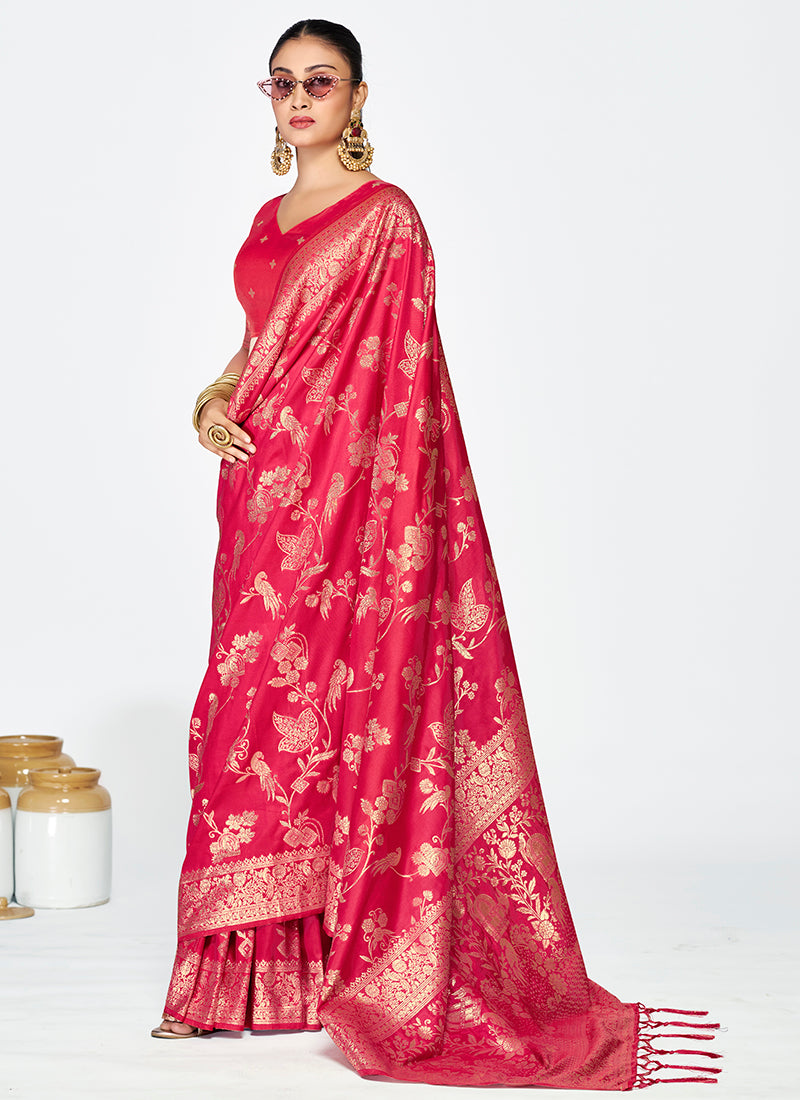 Premium Banarasi Silk Zari-Woven Party Wear Saree Combo Collection