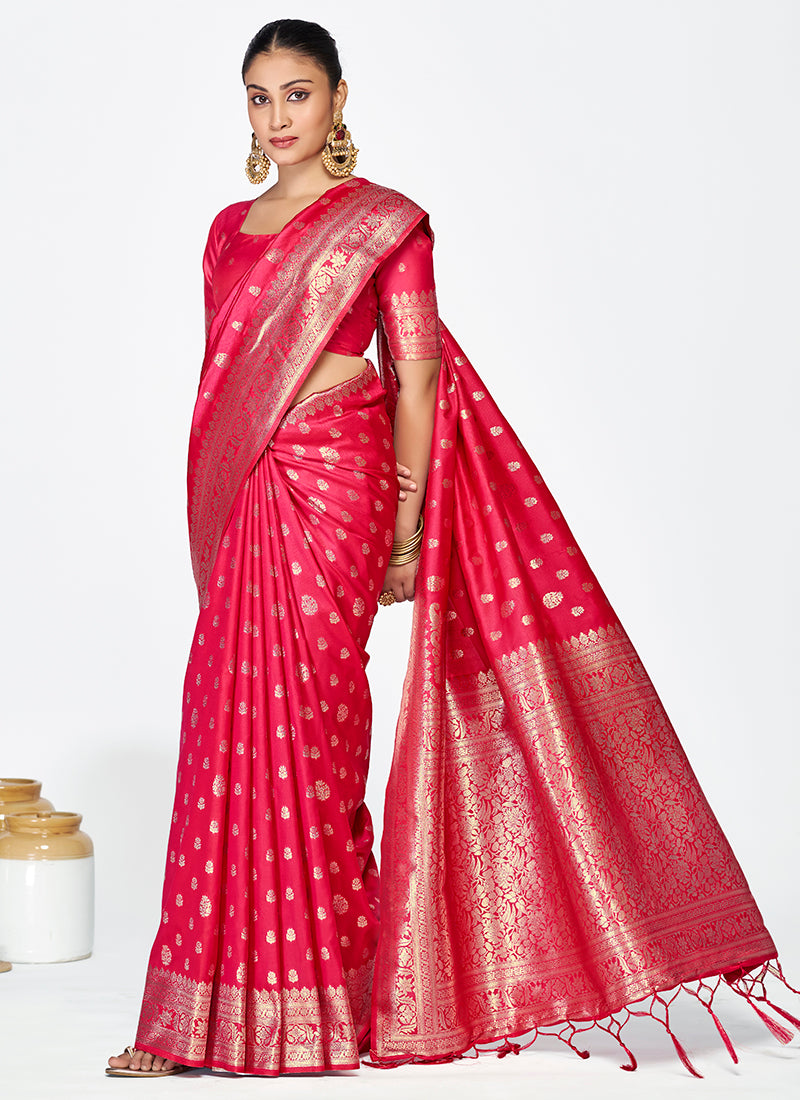 Handcrafted Banarasi Silk Zari Weaving Saree Combo for Timeless Elegance