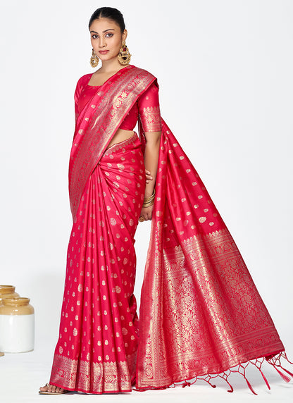 Handcrafted Banarasi Silk Zari Weaving Saree Combo for Timeless Elegance