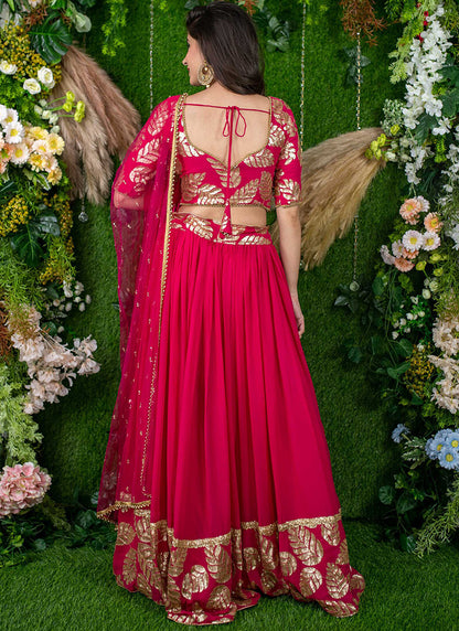 Rani Pink Georgette Sequins Festival Wear Lehenga Choli SW181544
