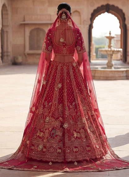 Rani Pink Silk Embroidery Work Wedding Wear Lehenga Choli SW237896