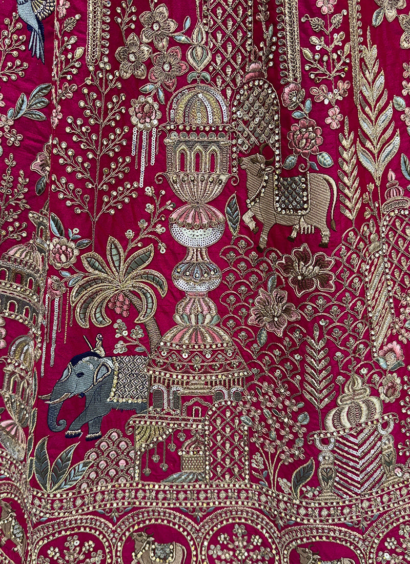 Rani Pink Silk Embroidery Work Wedding Wear Lehenga Choli SW237896