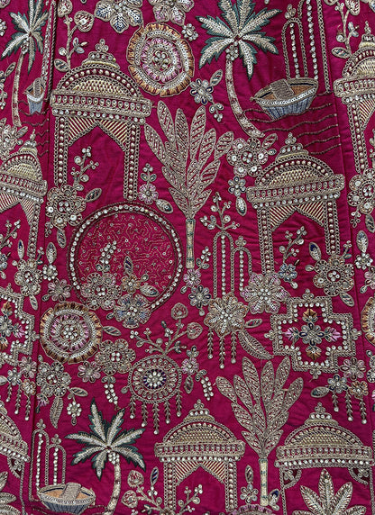 Rani Pink Silk Embroidery Work Wedding Wear Lehenga Choli SW663350