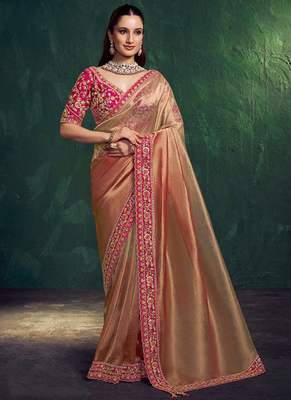 Rani Silk Embroidery Work Wedding Wear Saree SW251111