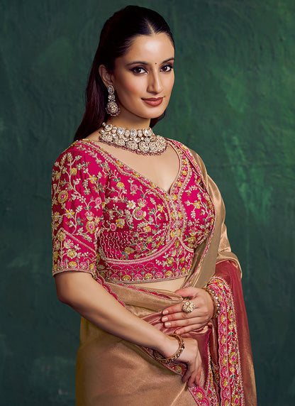 Rani Silk Embroidery Work Wedding Wear Saree SW251111