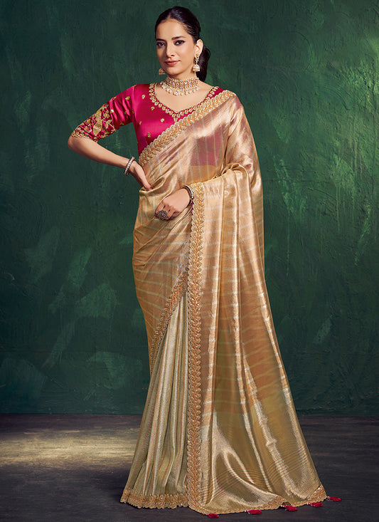 Rani Silk Hand Work Wedding Wear Saree SW619608