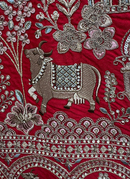 Red  Silk Embroidery Work Wedding Wear Lehenga Choli SW230973