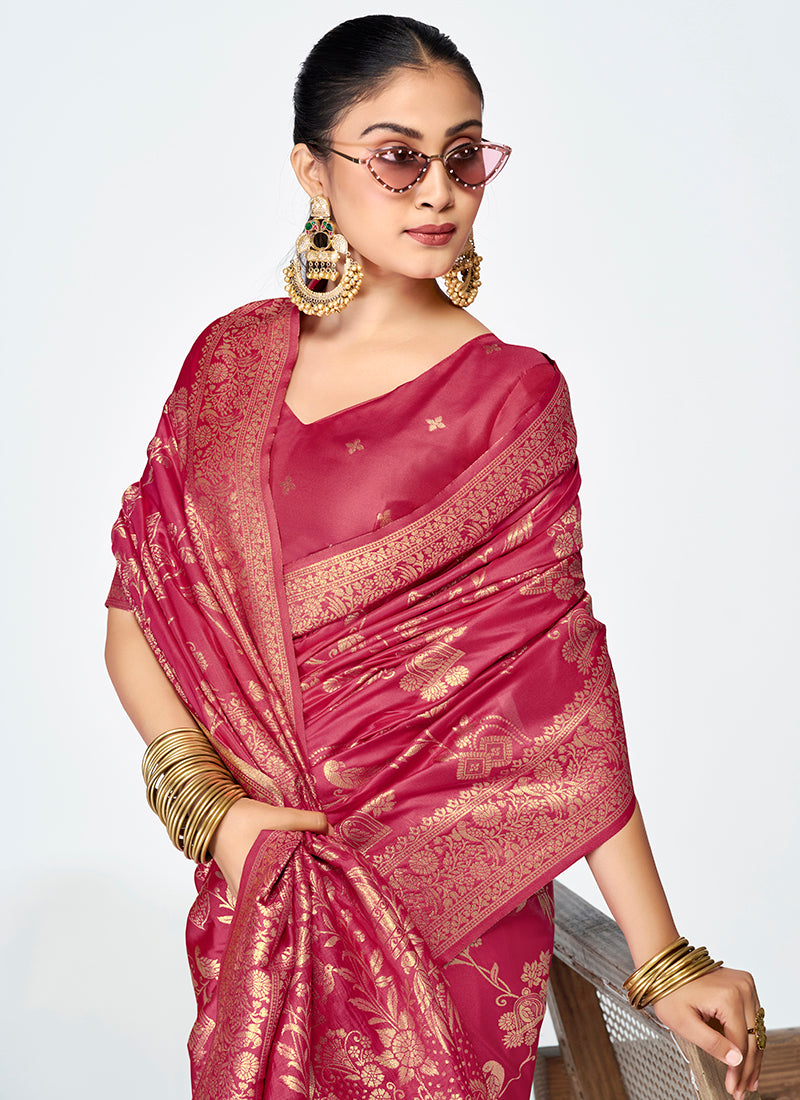 Royal Banarasi Silk Saree Combo Set with Elegant Zari Weaving Work