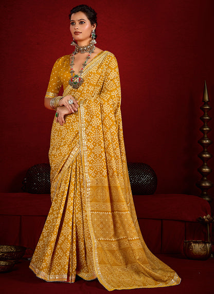 Tussar Silk Yellow Occasional Wear Sequins Work Saree 387161