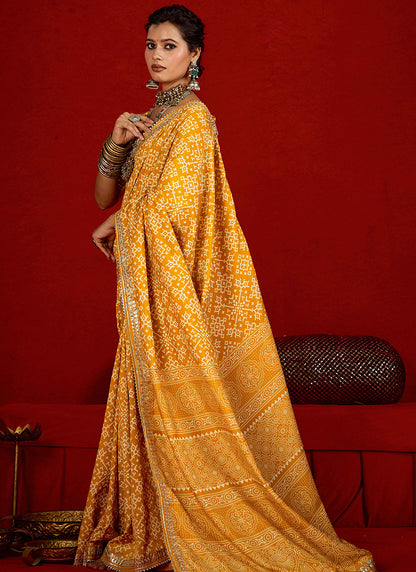 Tussar Silk Yellow Occasional Wear Sequins Work Saree 387161