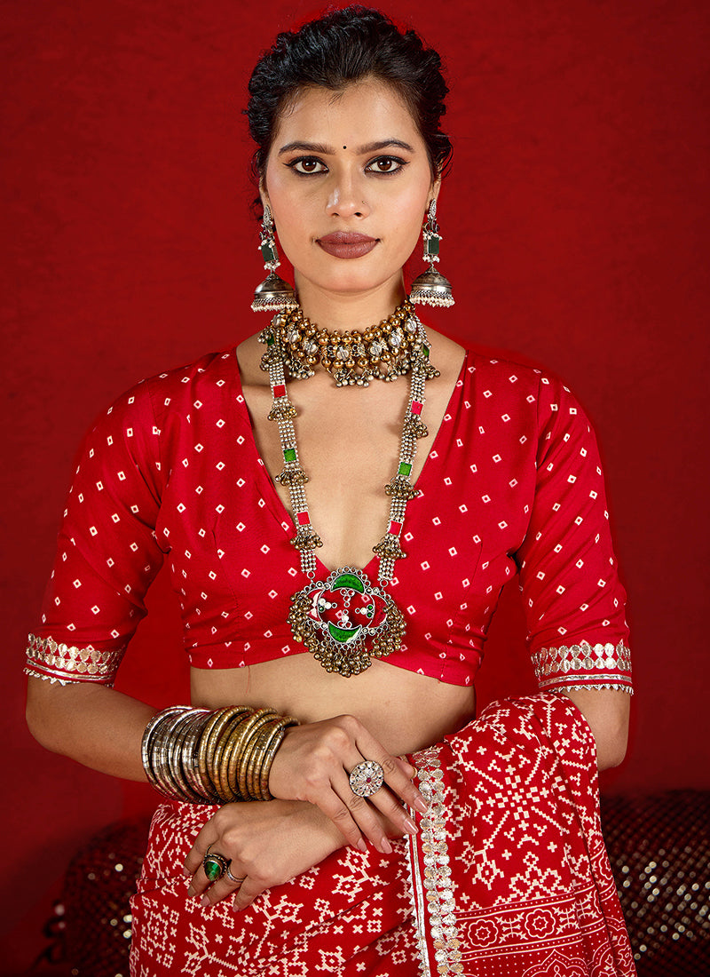 Tussar Silk Red Occasional Wear Sequins Work Saree 387162