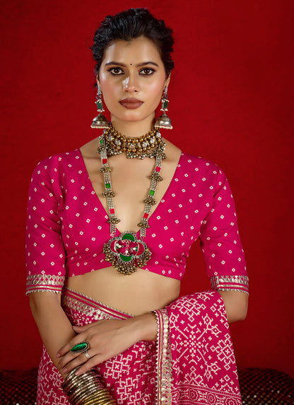 Tussar Silk Pink Occasional Wear Sequins Work Saree 387164