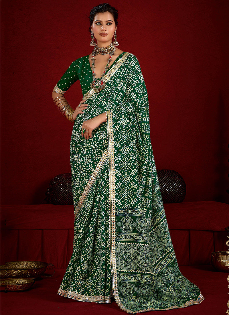 Tussar Silk Green Occasional Wear Sequins Work Saree 387165