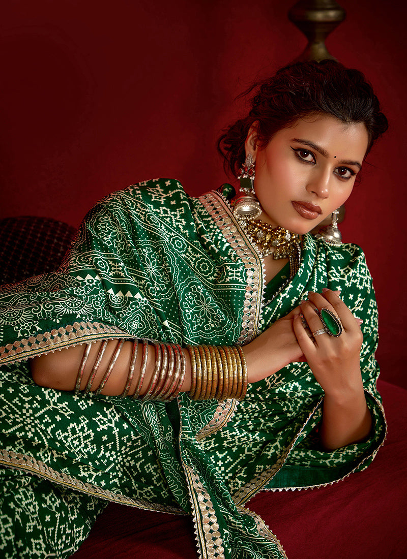 Tussar Silk Green Occasional Wear Sequins Work Saree 387165