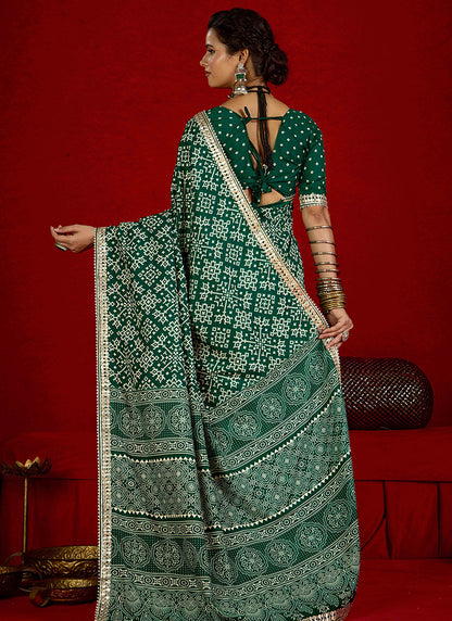 Tussar Silk Green Occasional Wear Sequins Work Saree 387165