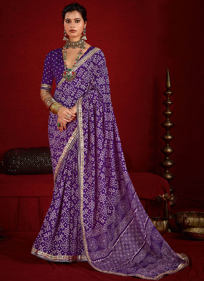 Tussar Silk Purple Occasional Wear Sequins Work Saree 387166