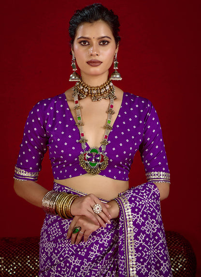 Tussar Silk Purple Occasional Wear Sequins Work Saree 387166