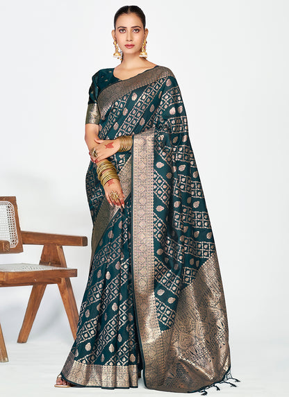 Luxury Edition Banarasi Silk Saree Combo Set with Opulent Zari Weaving