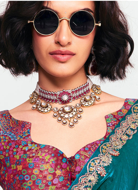 Teal Blue Fancy Silk Border Work Wedding Wear Wedding Saree SW160955