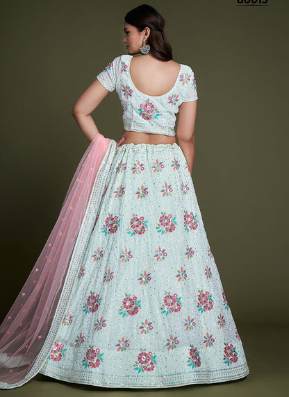 Teal Green Linen Cotton Thread Work Daily Wear Readymade Cord Set SW254421