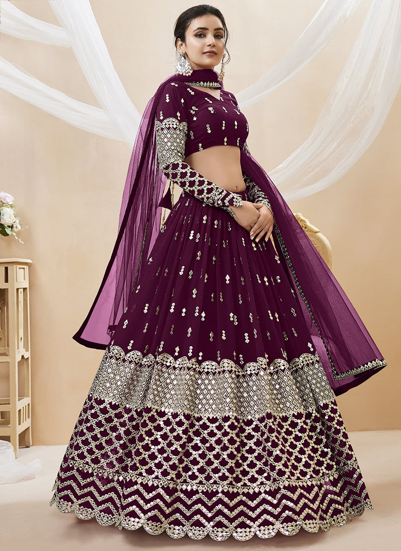 Georgette Lehenga Choli with Zari Embroidery Work for Designer Wear
