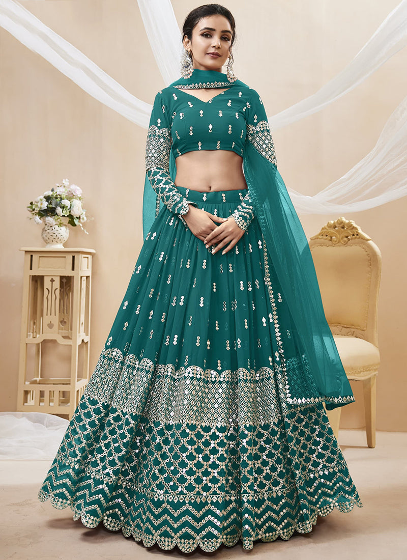 Georgette Lehenga Choli with Zari Embroidery Work for Designer Wear