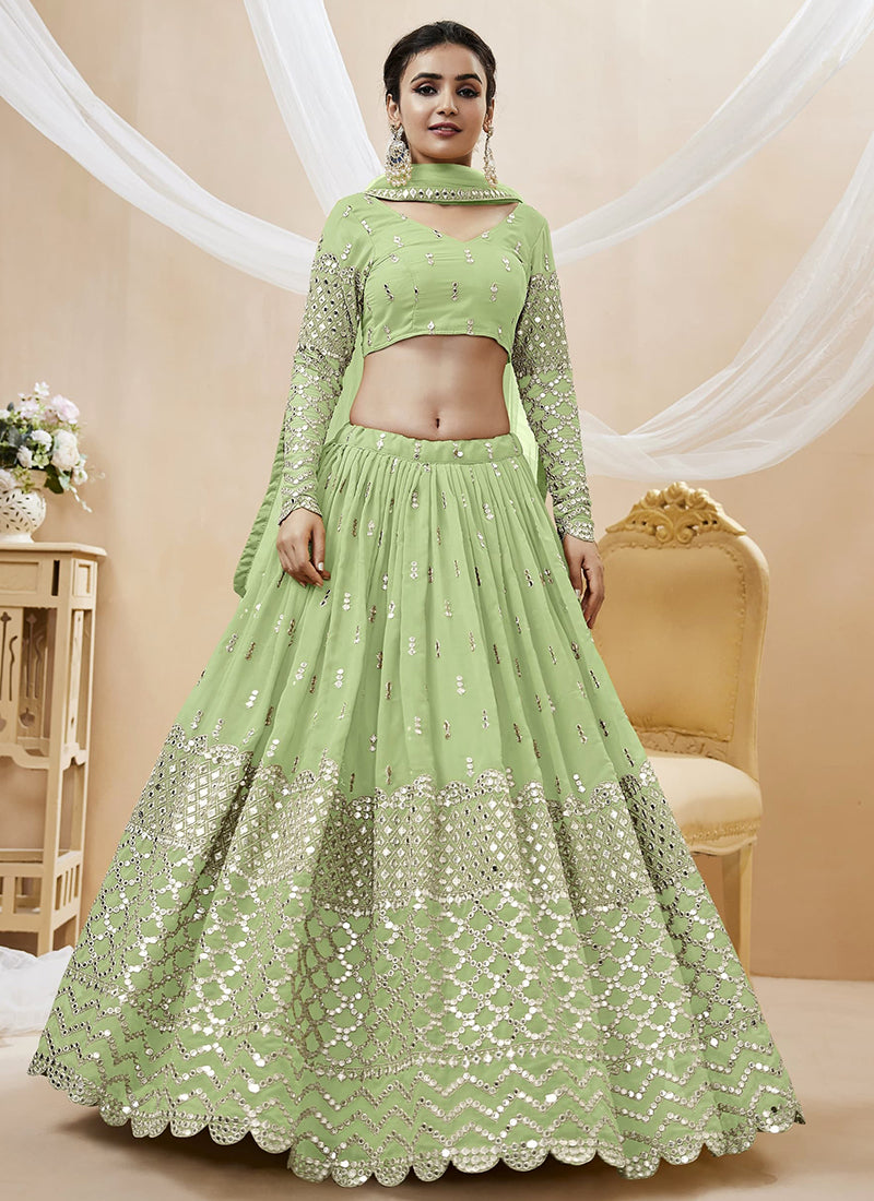 Georgette Lehenga Choli with Zari Embroidery Work for Designer Wear
