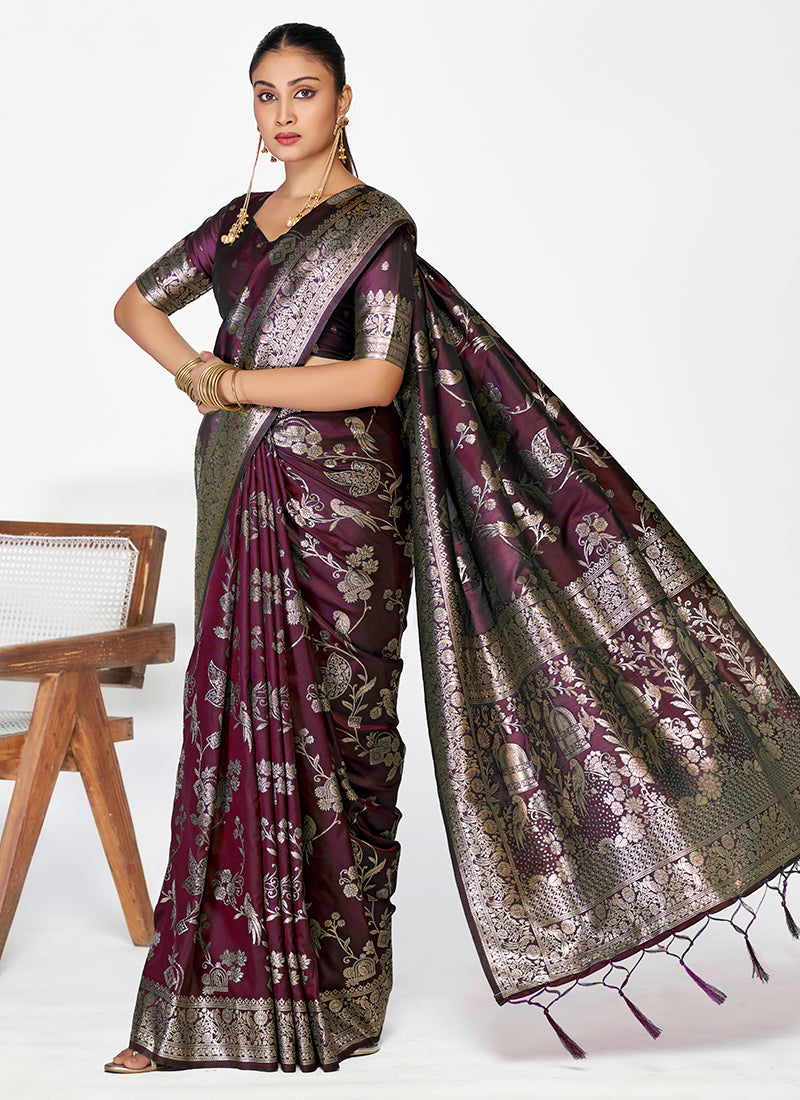Celebration-Ready Banarasi Silk Saree Combo with Royal Zari Weaving
