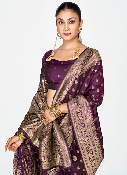 Luxurious Banarasi Silk Party Wear Saree Combo with Rich Zari Weaves