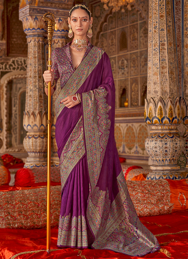 Pv Georgette Wine Festival Wear Printed Work Saree 385838