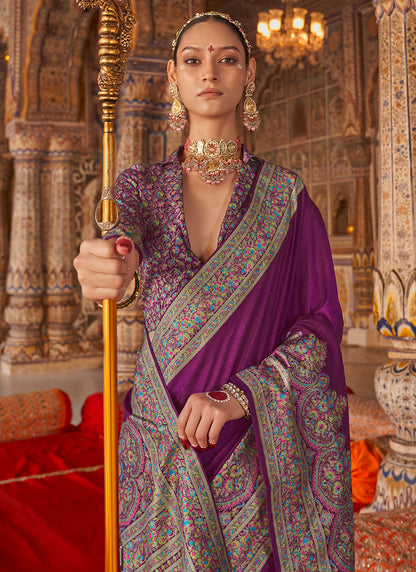 Pv Georgette Wine Festival Wear Printed Work Saree 385838